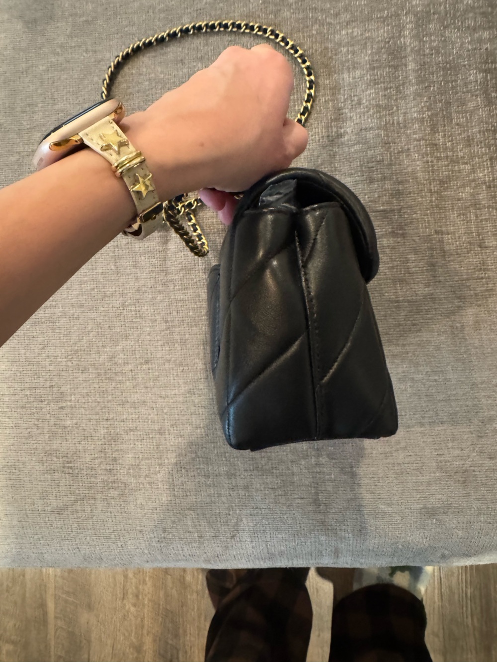 Coach Black Quilted Top Handle Bag with Gold C Hardware TABBY - Picture 9 of 10